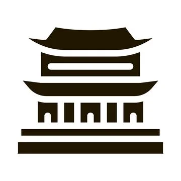 Korean Building Icon Vector Glyph Illustration Ilustración de archivo