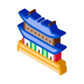 Korean Building isometric icon vector illustration Ilustración de archivo