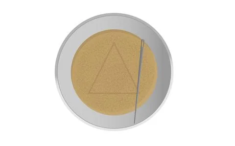 Korean candy in triangle shape Dalgon square with needle to play squid game Stock Illustration