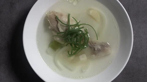 Korean chicken soup. Stock Footage 294004717