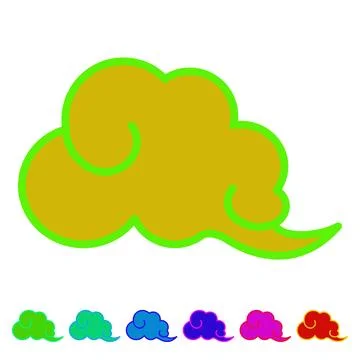Korean chinese cloud cartoon vector graphic Stock Illustration