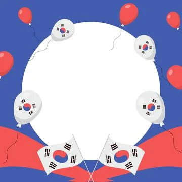 Korean constitution day vector flat banner with copy space. Stock Illustration