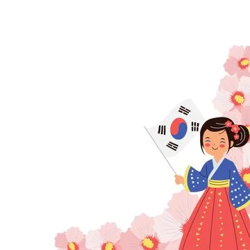 Korean constitution day vector flat banner with copy space Stock Illustration