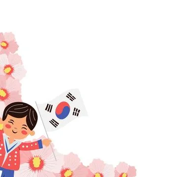 Korean constitution day vector flat banner with copy space Stock Illustration