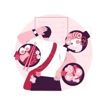 Korean cuisine abstract concept vector illustration. Stock Illustration