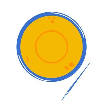 Korean Dalgona sugar toffees, sweets with sign circle. Flat Vector illustration. Stock Illustration