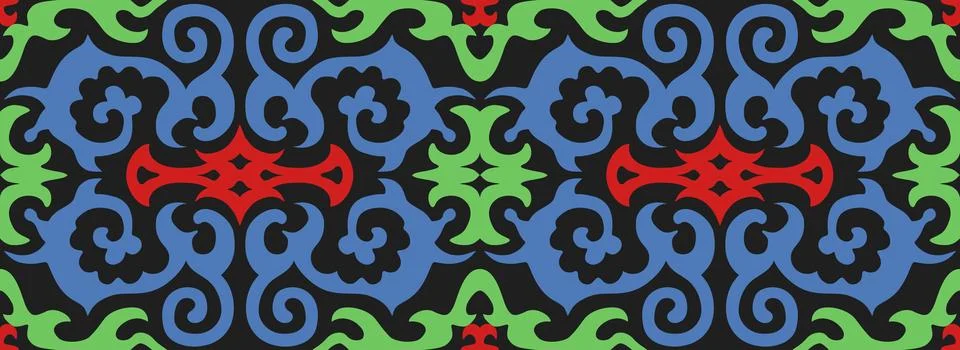 Korean dancheong pattern. Vector seamless texture Stock Illustration