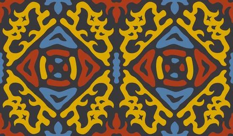 Korean dancheong seamless pattern. Vector texture Stock Illustration