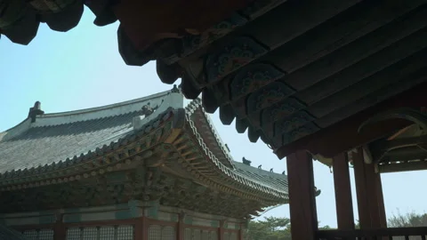 Korean eaves and roofs of old palaces Stock Footage 87001407