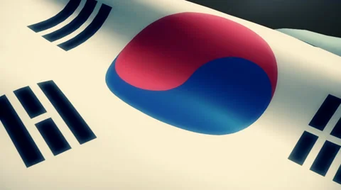 Korean  Flag Animation Loop Stock-Footage 38007421