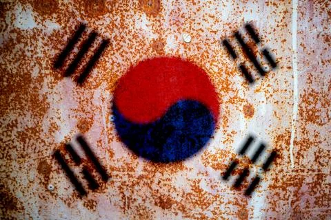 Korean flag texture as a background Stock Photos