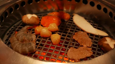 Korean grilled meat. Stock Footage 53432620