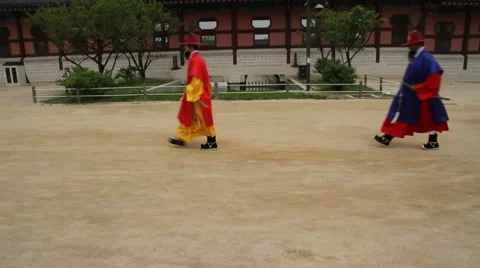 Korean Historical Recreation Performance in Seul 3 Stock Footage 5165876