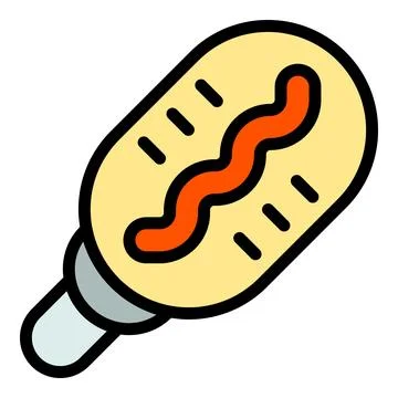 Korean hot dog icon vector flat Stock Illustration