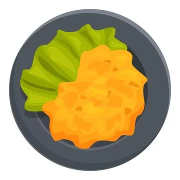 Korean kimchi cabbage fermented on dark plate with lettuce leaf Stock Illustration