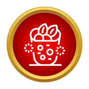 Korean kimchi spicy fermented cabbage food icon Stock Illustration