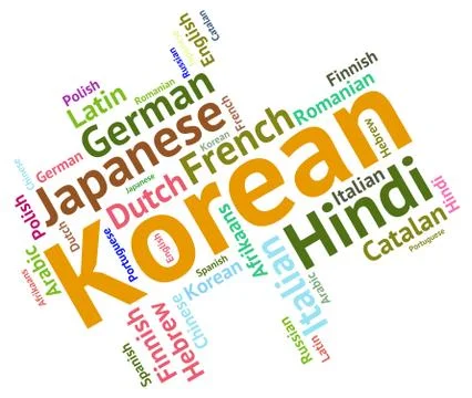Korean Language Represents Text Translator And Words Иллюстрация