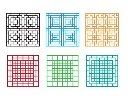 Korean ornament for door, window, wall and fence Stock Illustration