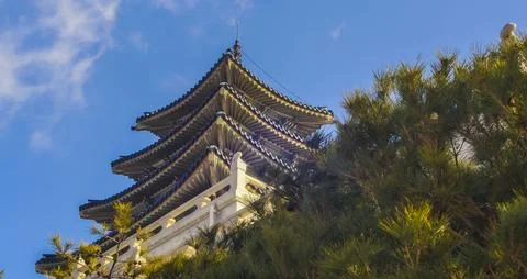 Korean Palace Building Stock-Fotos