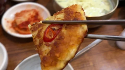 Korean Pancake Stock Footage 242163036