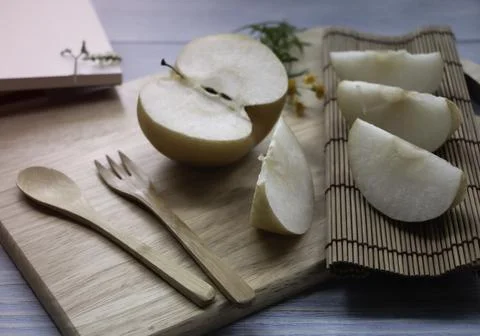 Korean pear put on background Foto stock