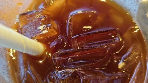 Korean people drinks a lot of ice americano Stock Footage 325517475