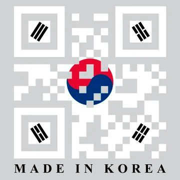 Korean qr code flag Stock Illustration