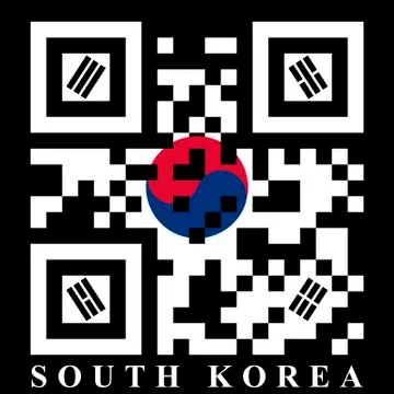 Korean qr code flag Stock Illustration