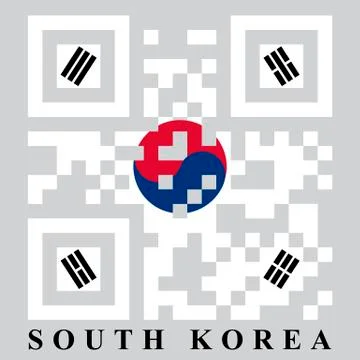 Korean qr code flag Stock Illustration