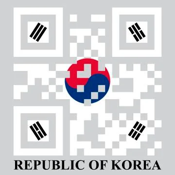 Korean qr code flag Stock Illustration