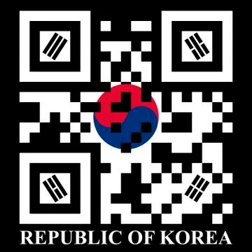 Korean qr code flag Stock Illustration