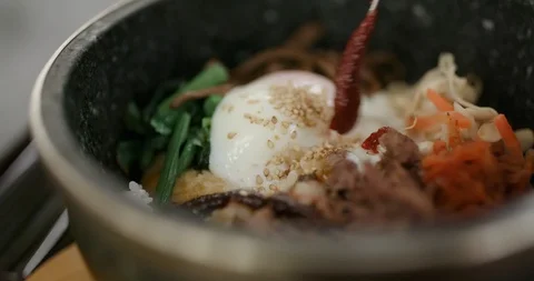 Korean rice, Bibimbap Stock Footage 95890679