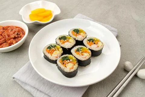 Korean Rolled Gimbap Stock Photos
