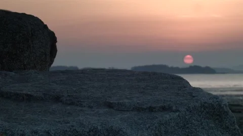 Korean Sea sunset 스톡 동영상 58298010