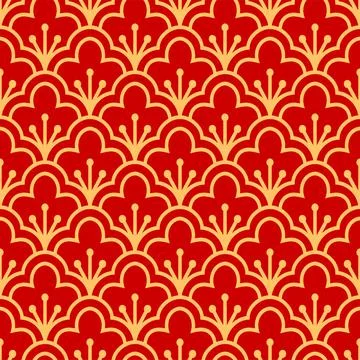 Korean seamless pattern with oriental ornament イラスト素材