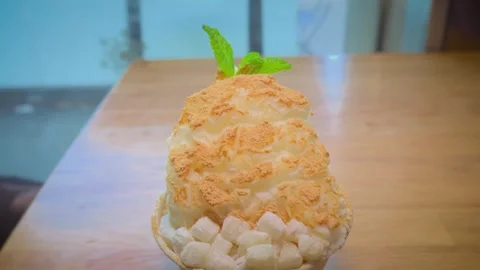 Korean Shaved Ice Stock Footage 309509760