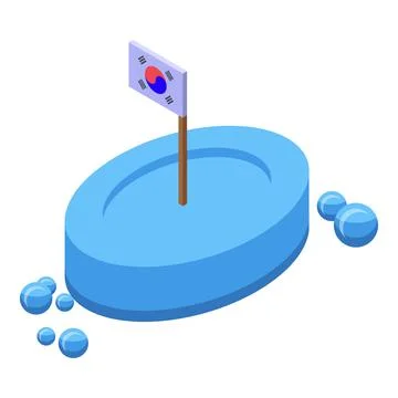 Korean soap icon isometric vector. Care skin Illustrazione stock