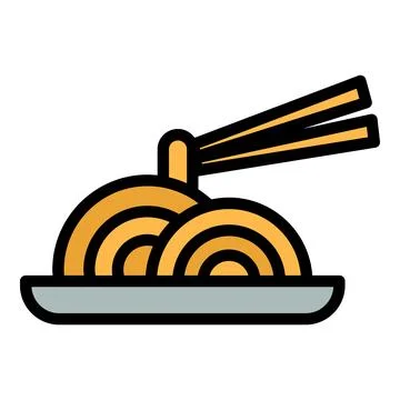 Korean soba icon vector flat Ilustração Stock