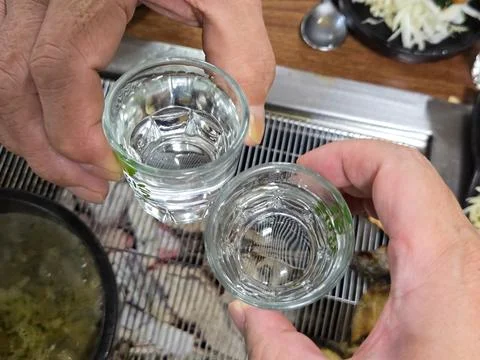 Korean soju Fotos Stock