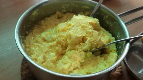 Korean-style steamed egg custard Stockbeeldmateriaal 256736962