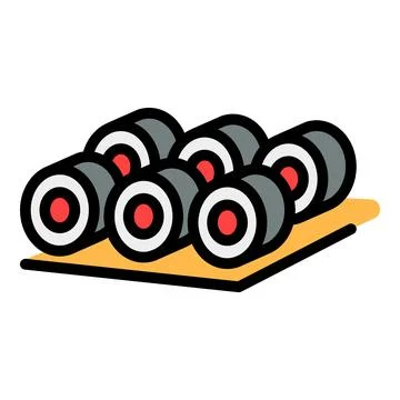 Korean sushi icon vector flat Stock Illustration