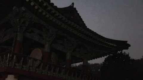 Korean Temple drum beats Stock Footage 291280