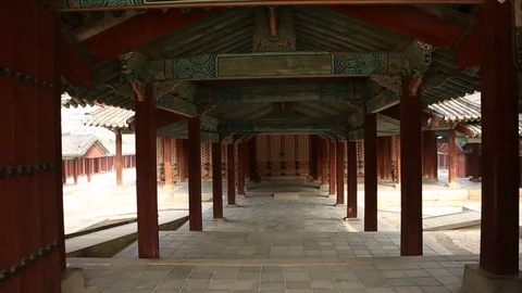 Korean Temple Tilt Down and Enter Stock-Footage 101268875