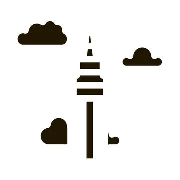 Korean Tower Icon Vector Glyph Illustration Stock Illustration