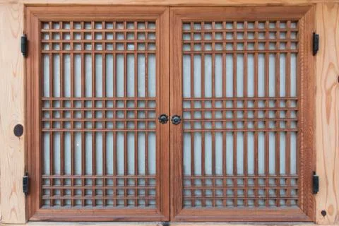 Korean traditional window Stock Photos