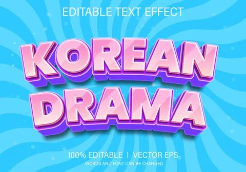 Korean vector text effect with modern style design Stock Illustration