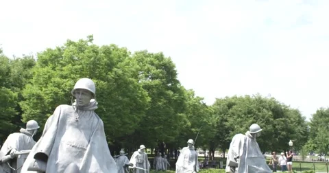 Korean War Memorial Statues Video stock 42749203