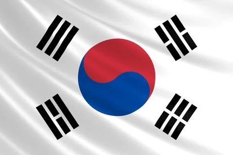 KOREAN Wavy Flag 2 Stock Illustration