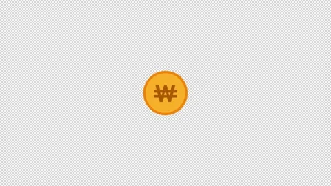 Korean Won Coin Zoom Stock Footage 345613353