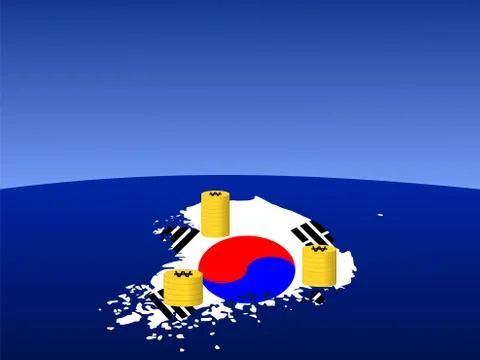 Korean won coins Stock Illustration